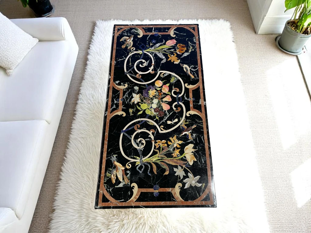 Luxurious Pietradura Inlay Dining Room Table In India 